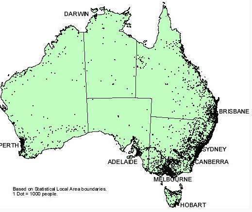 Population Density in Australia