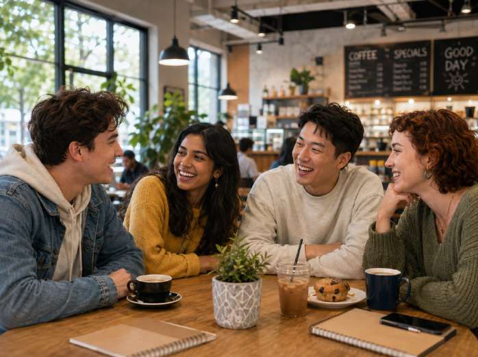 Friends at Cafe